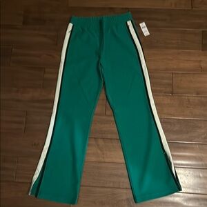 Maeve by Anthropologie Green Track Pants with White Stripe - Size Small (NWT)